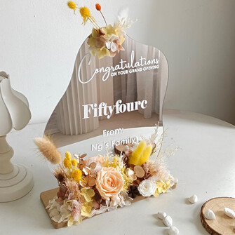 Opening table mirror - Champagne theme